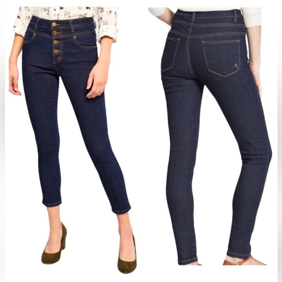 NWOT ModCloth Seamstress Buttoned Skinny Jeans Size 4 - Picture 1 of 12